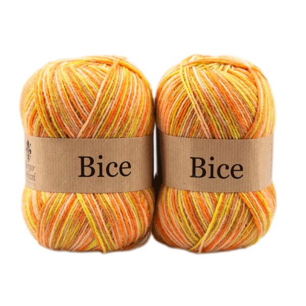 2 gomitoli di lana per calzini multicolor arancio