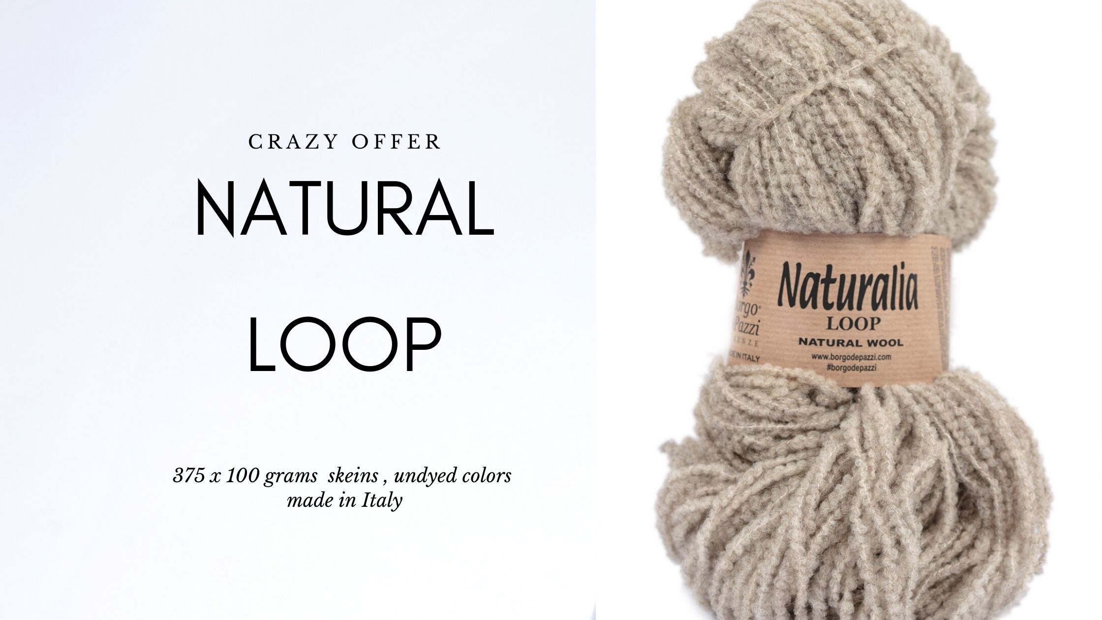 Doorweekt beha nationale vlag Natural Loop garen in de aanbieding - Borgo de' Pazzi - Firenze