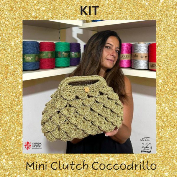 Kit borsa mini clutch “Coccodrillo”di Tiziana Volpe Crochet