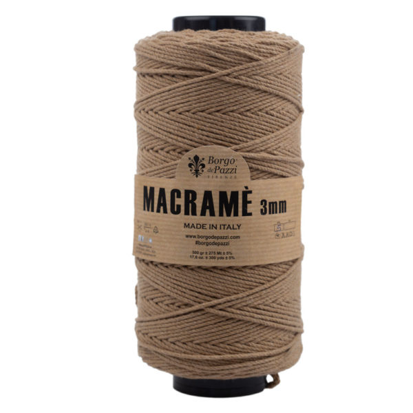 Filato Macramè 3 mm – 100% Made in Italy – 24 Colori – Morbido e Resistente – Ideale per Macramè, Uncinetto, Decorazioni, Borse, Arazzi e Accessori Creativi