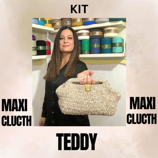 Kit borsa uncinetto MAXI CLUTCH BAG di Tiziana Volpe Crochet