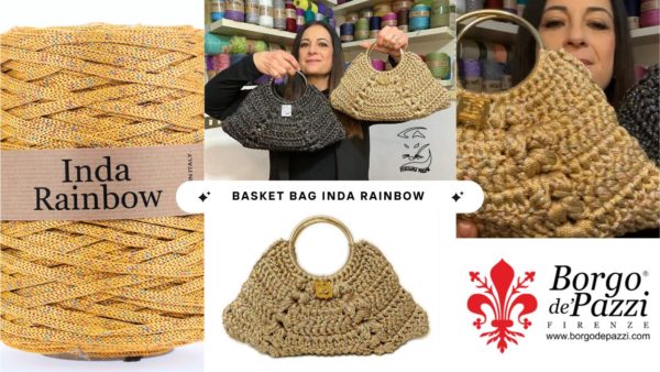 Kit Basket bag Inda Rainbow di Tiziana Volpe crochet